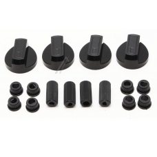 Universalus viryklės (dujinės) rankenėlių komplektas (4vnt) juodas (black)